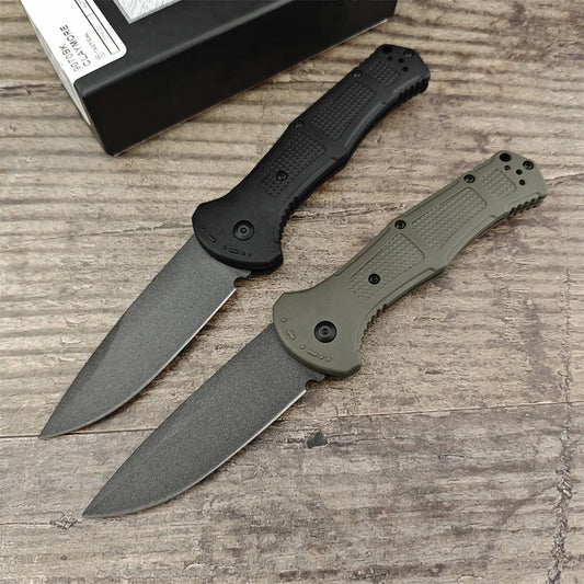 BM 9070 Pocket Folding Knife D2 Blade Nylon Fiber Handle Hunting Self-defense Camping Tactical Survival Knives Portable EDC Tool