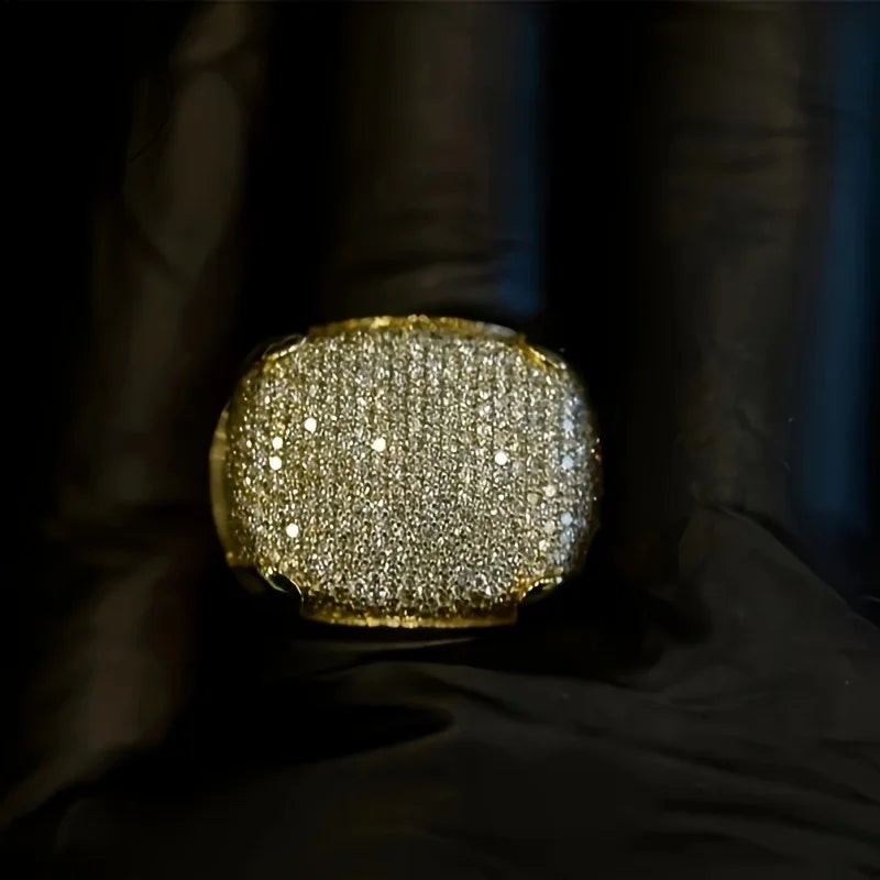 WPOOCC 925 Sterling Silver Iced Out Pinky Ring Zircon
