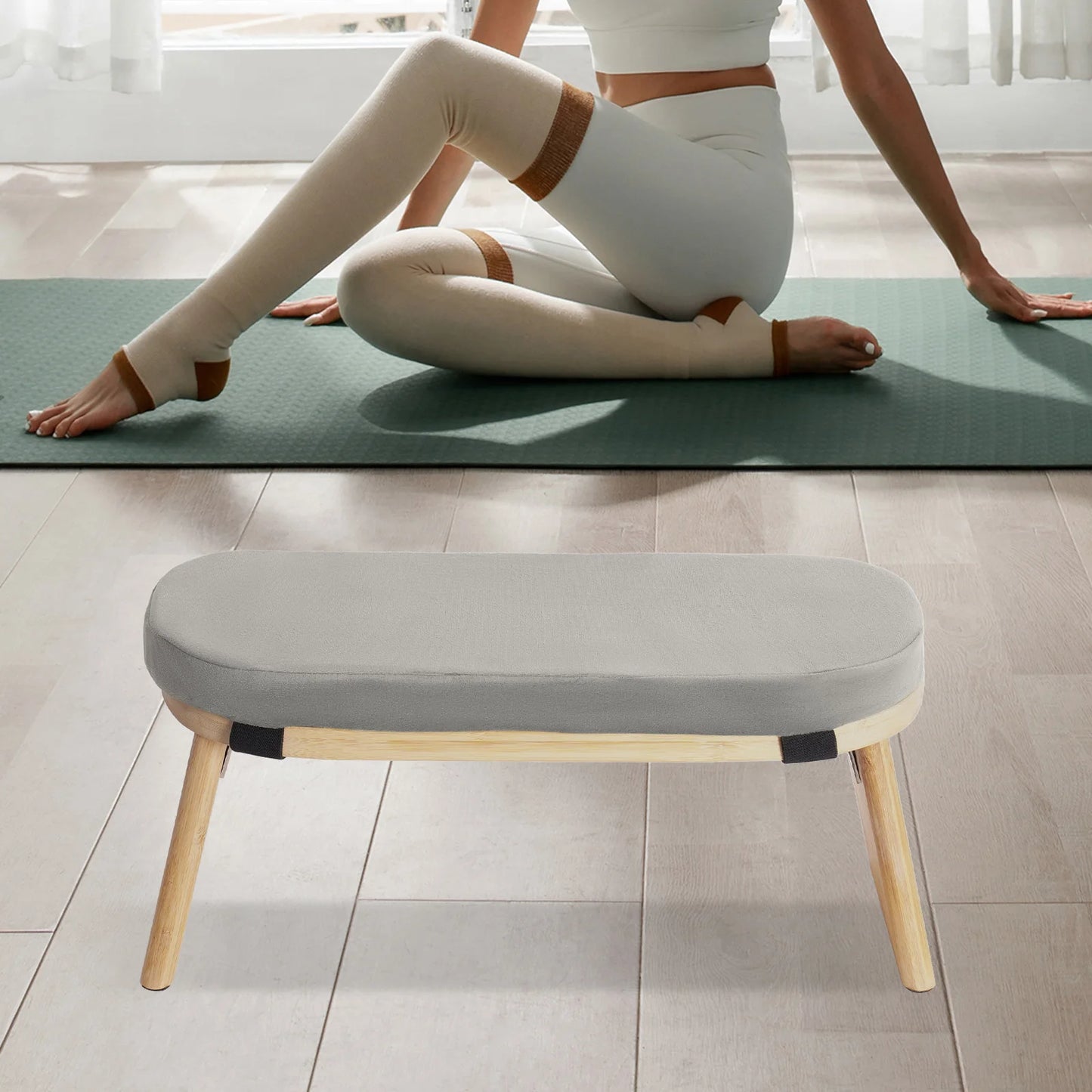 Bymaocar Foldable Meditation Bench Kneeling Stool For Home Meditation Professional