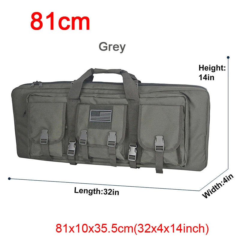 LQARMY Tactical Double Rifle Case With Molle Backpack Gun Bag
