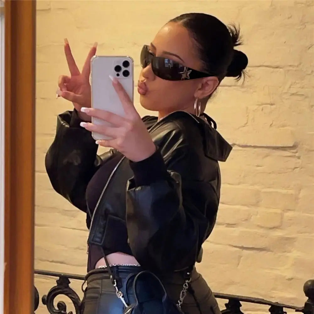 Five Star Eyewear Rimless Y2K Punk Sunglasses Wrap Around