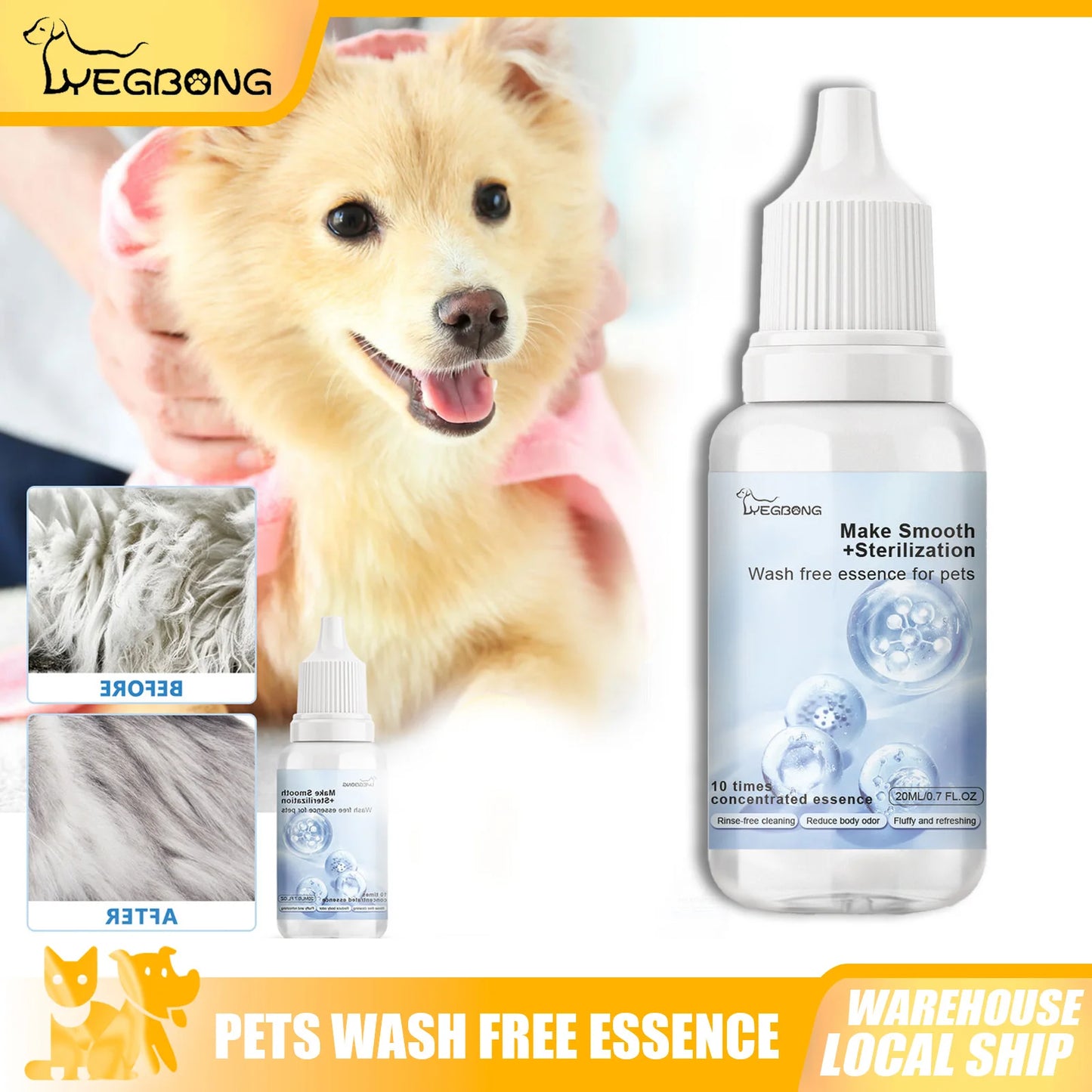 YEGBONG Pet Wash Free Serum For Dogs And Cats
