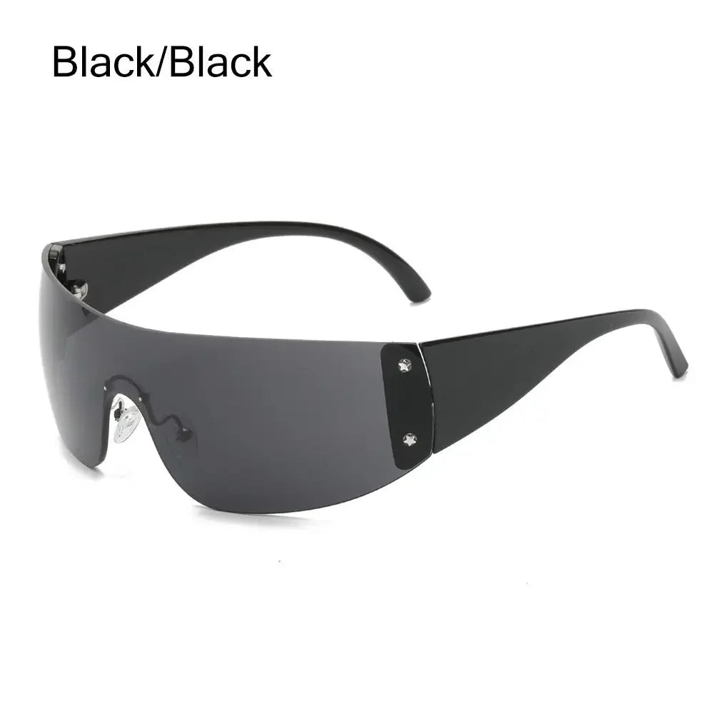 Five Star Eyewear Rimless Y2K Punk Sunglasses Wrap Around