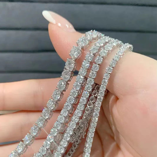 Morganite Tennis Bracelet 18K White Gold Plated Sterling Silver