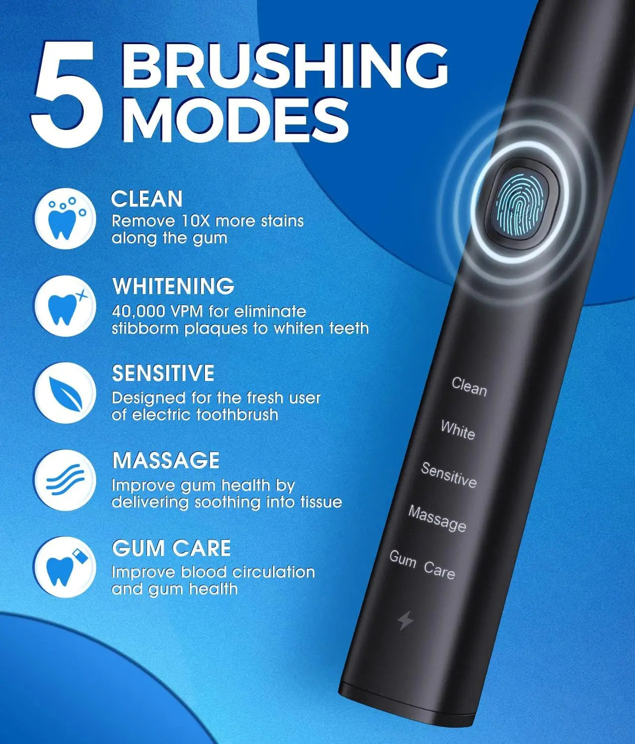 Electric Toothbrush And Water Flosser Combo With 7 Tips 10 Pressure Settings 5 Modes