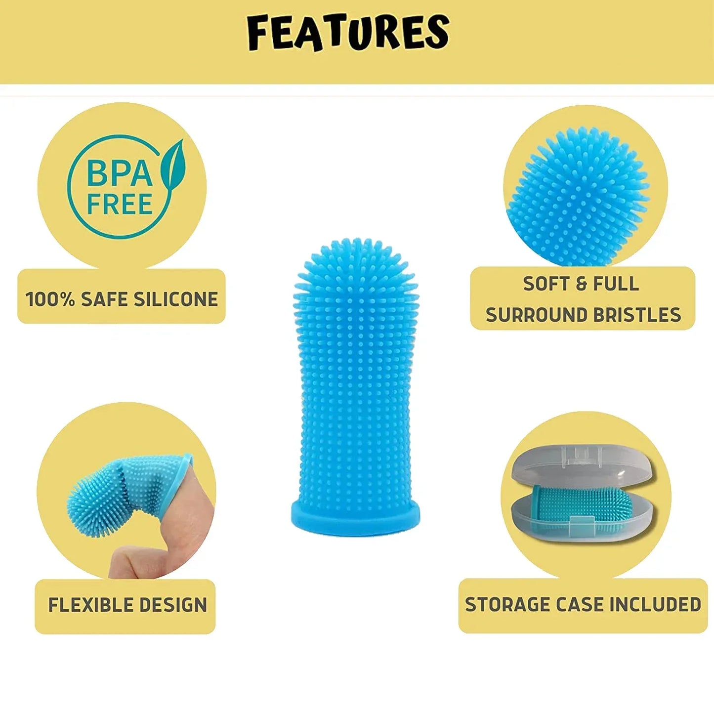 Silicone Finger Toothbrush For Dogs And Cats Pet Dental Cleaning