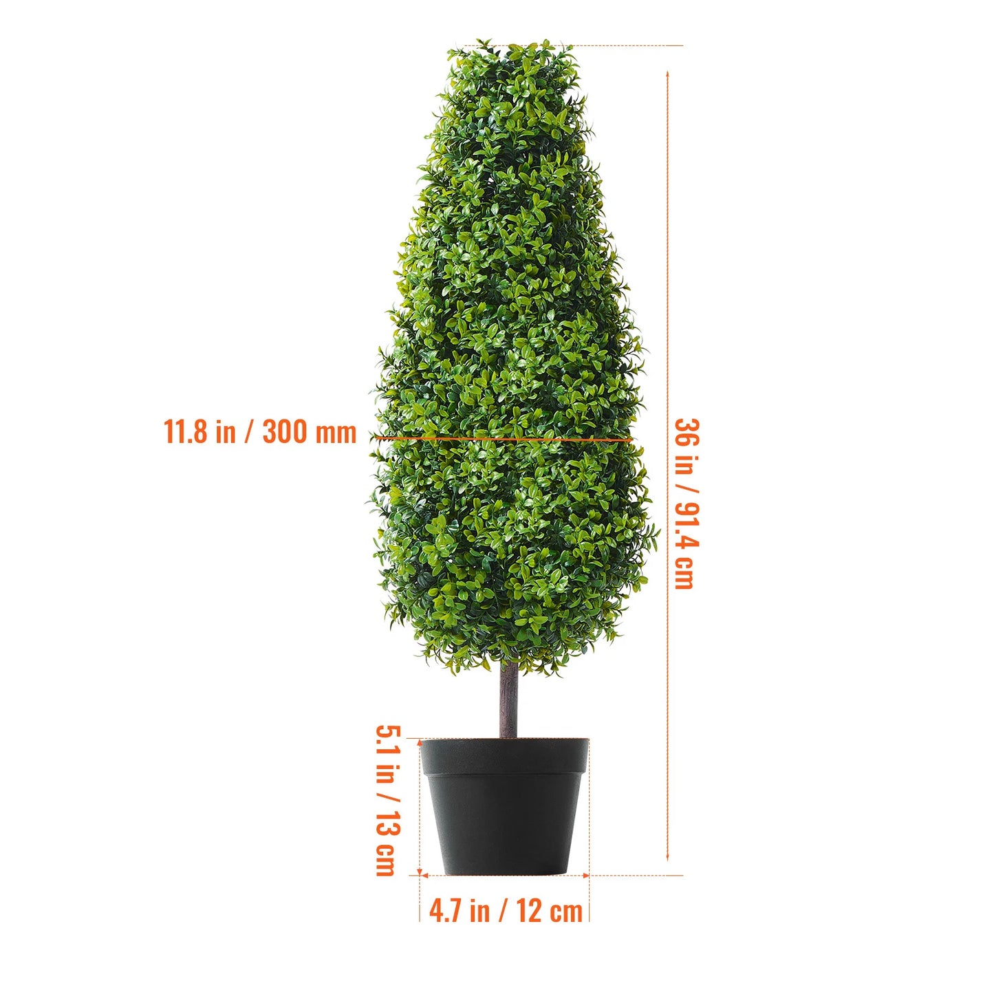 SucceBuy Artificial Boxwood Topiary Tree Indoor Decor