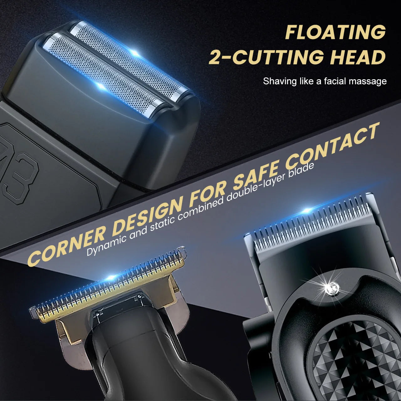 Solimpia Professional Hair Clipper Set Cordless Rechargeable Wet Dry For Men