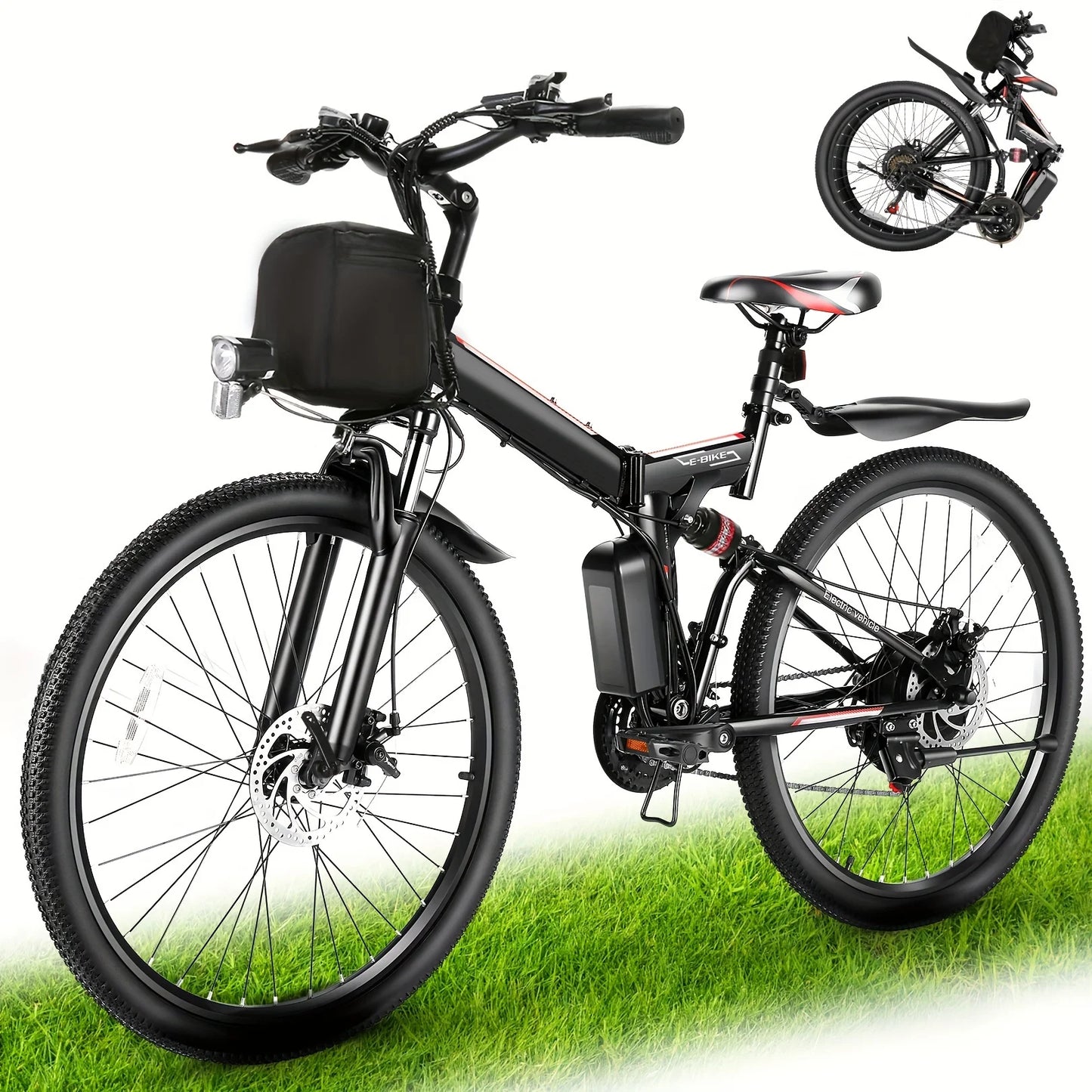 ViviFolded Folding Electric Bike 500W 48V 20MPH 50 Miles