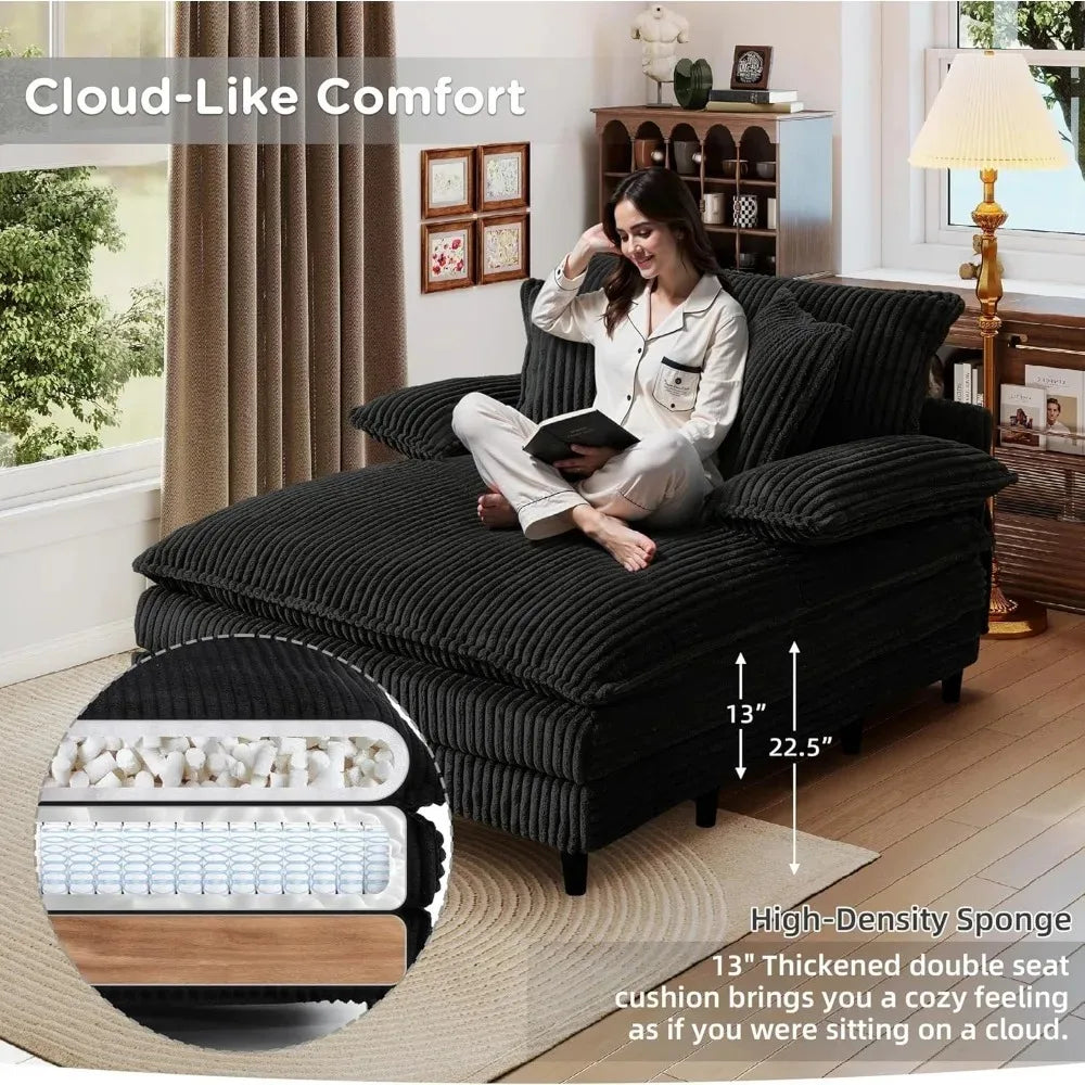 Chaiselounge Indoor Sofa Bed With Adjustable Backrest Comfortable Seating Durable