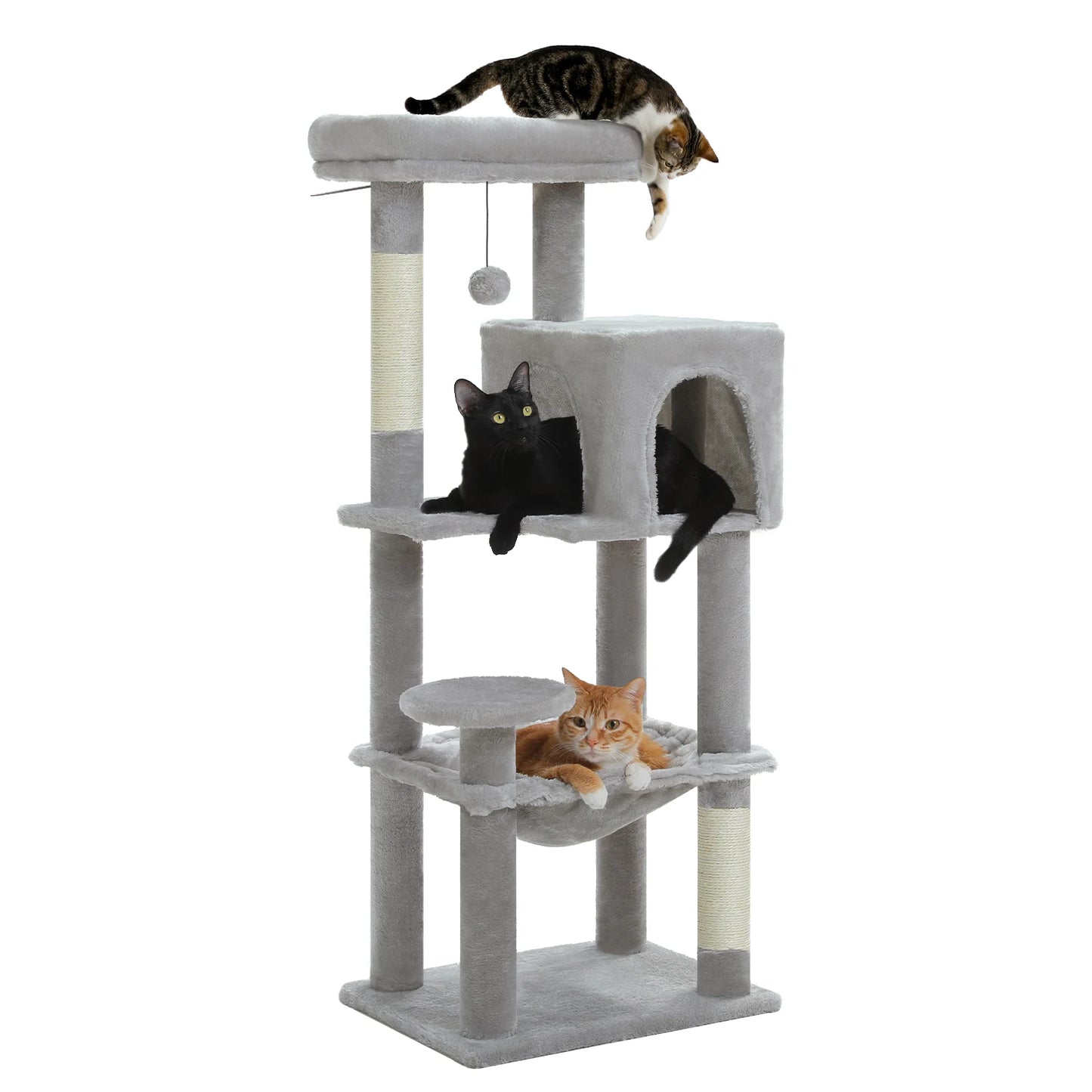 PEQULTICN Multi Level Cat Tree With Scratching Posts And Condo