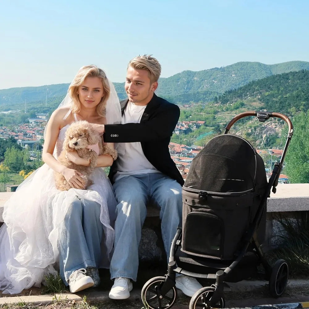 TIFICY Dog Stroller for Small and Medium Dogs with Suspension