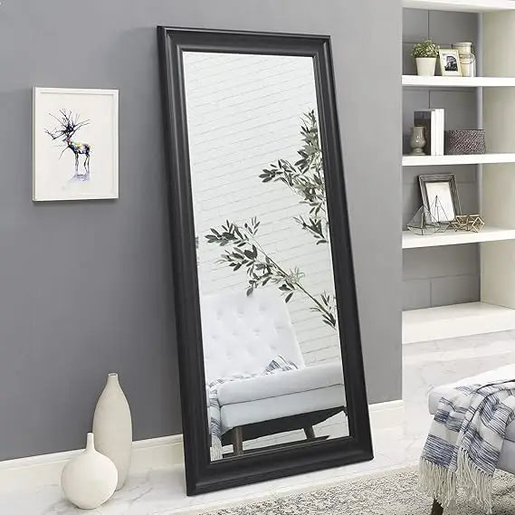 Floor Mirror With Faux Wood Frame