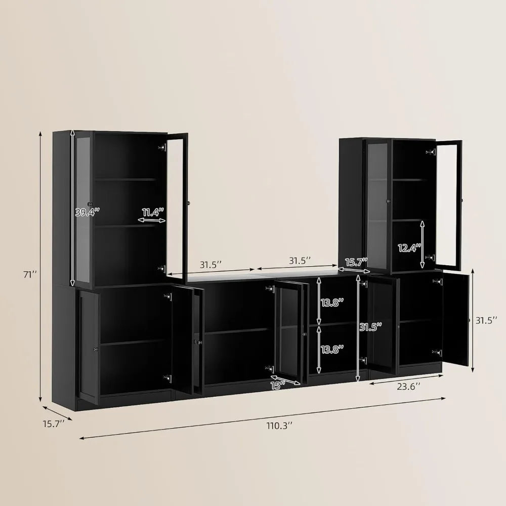 TV Stand With Bookshelves Living Room Entertainment Center