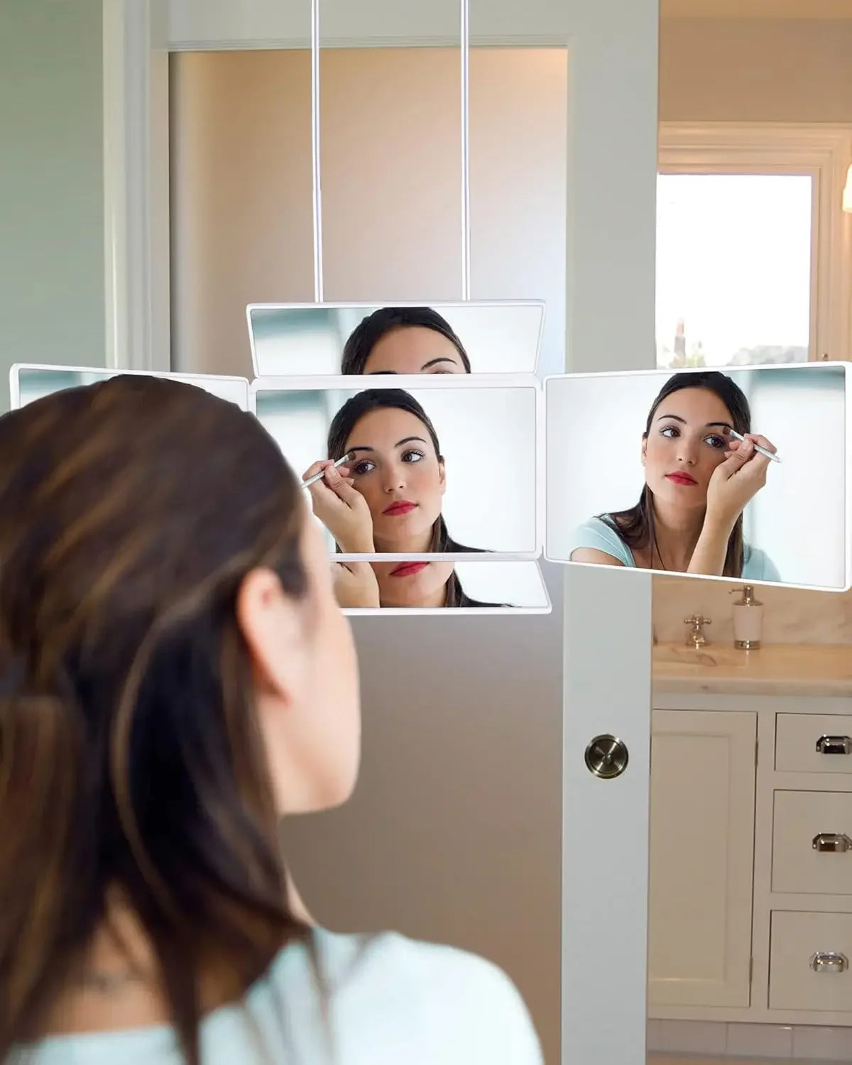 5 Way SelfHaircutting CosmeticMirror and Shaving with Adjustable Magnified Illumination