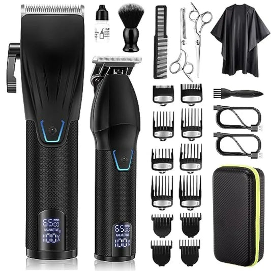 TLX Cordless Hair Clippers And Trimmer Kit Professional Barber Set