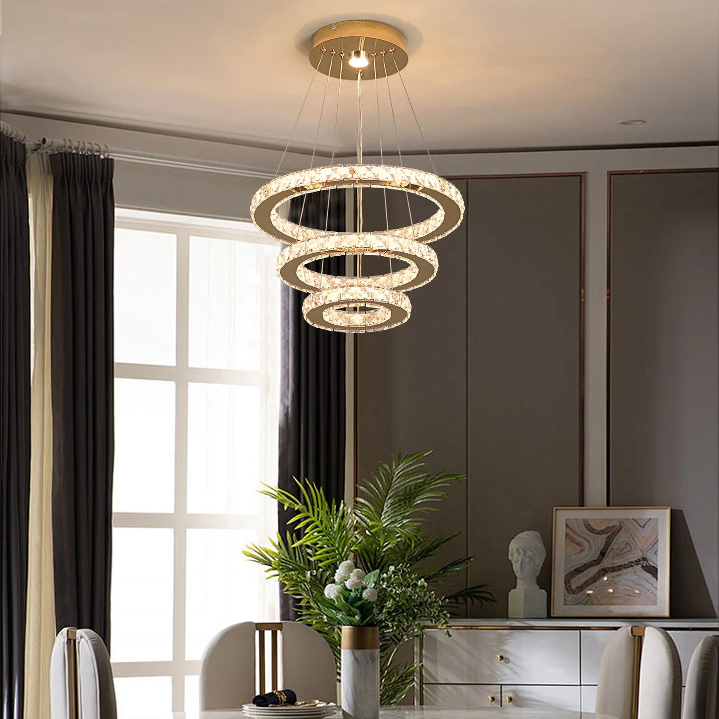VETRULUS French Luxury Crystal Chandelier Hall LivingRoom LED CeilingPendantLight