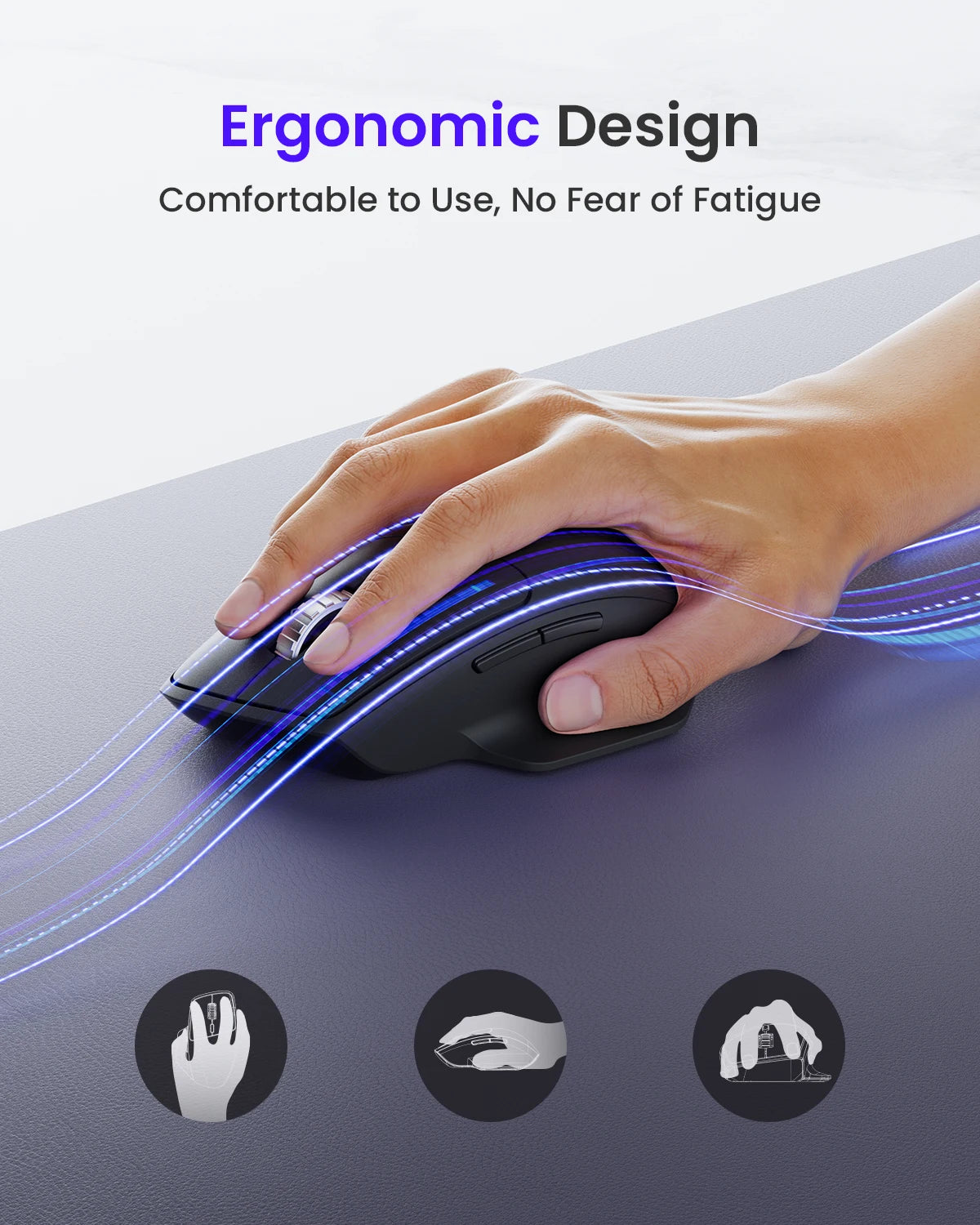 WEGEAR Ergonomic Wireless Mouse Bluetooth 5.0 And 2.4G Dual Mode