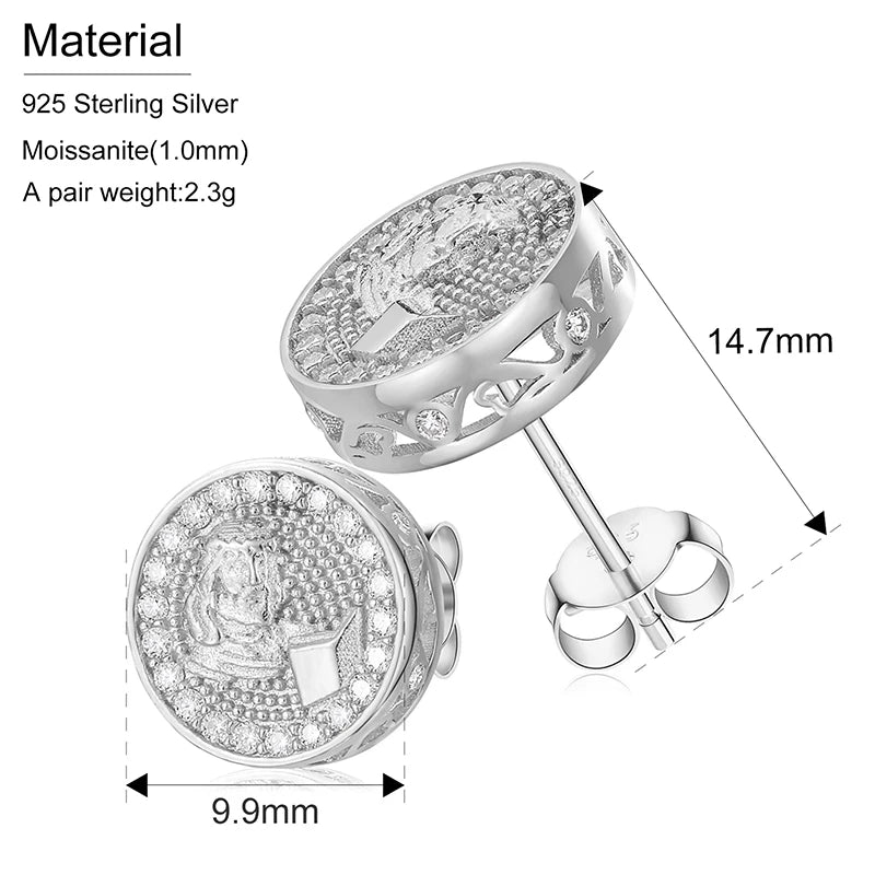 ICEOUTBOX Moissanite Stud Earrings 925 Sterling Silver