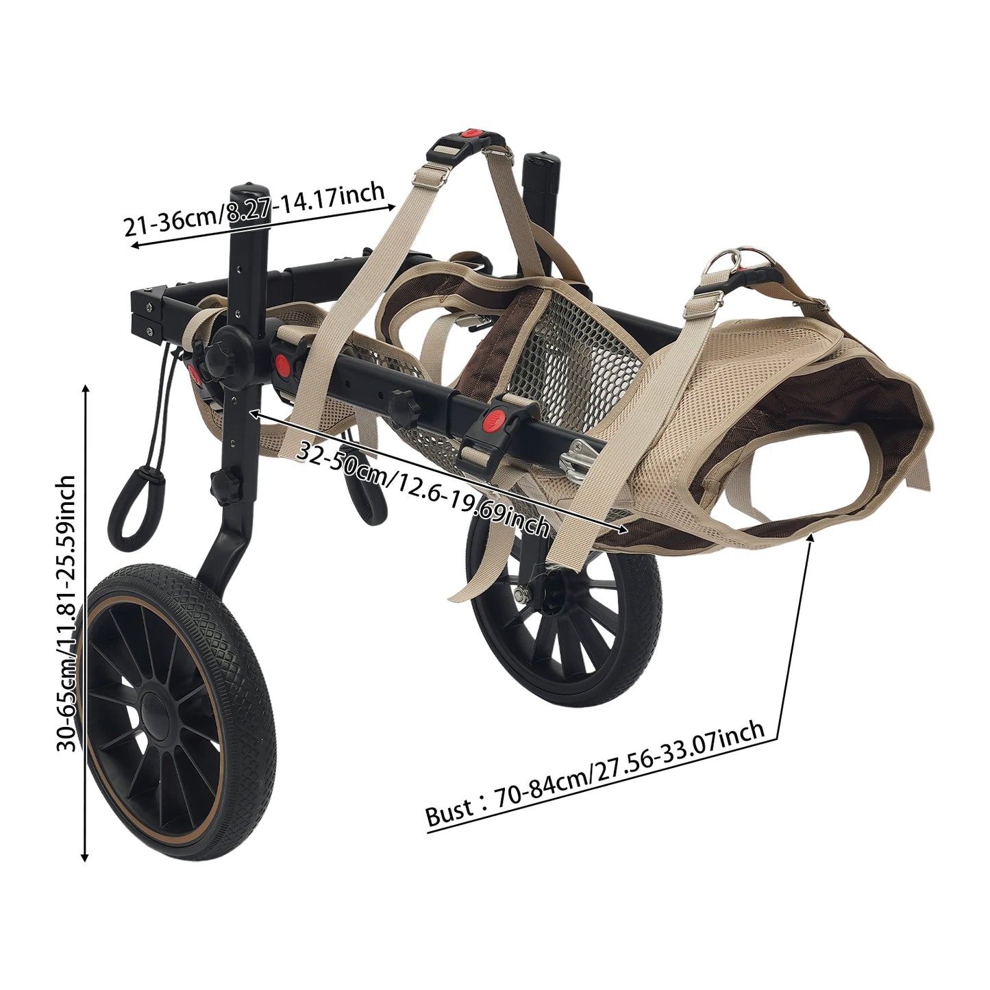 Bymaocar Adjustable Pet Trolley Dog Wheelchair Rehabilitation Cart