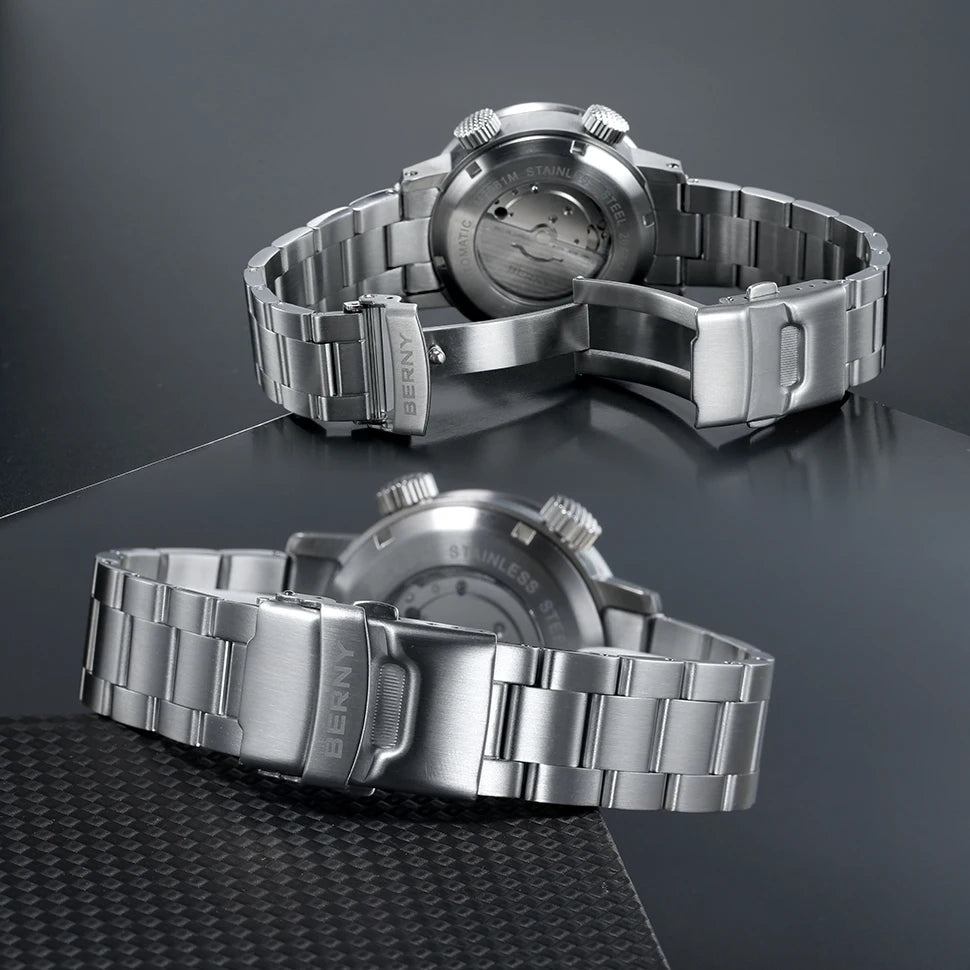 BERNY Automatic Diver Watch 20ATM For Men Miyota 8205 Sapphire