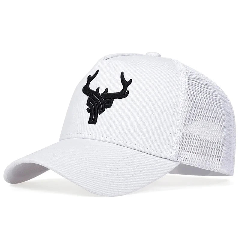 Antlers Embroidered Unisex Adjustable Baseball Cap Outdoor Sunscreen Hat