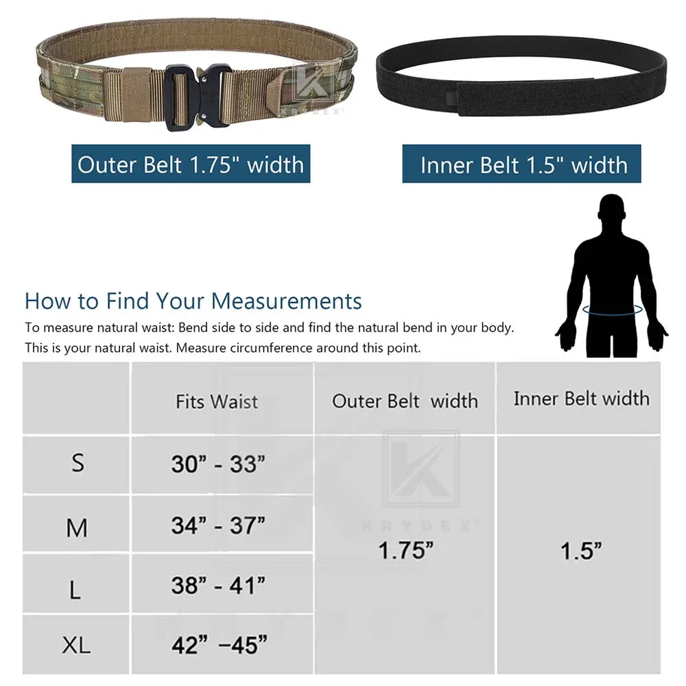 KRYDEX 2 In 1 RiggerDuty MOLLEBelt Outer Inner Tactical Gear