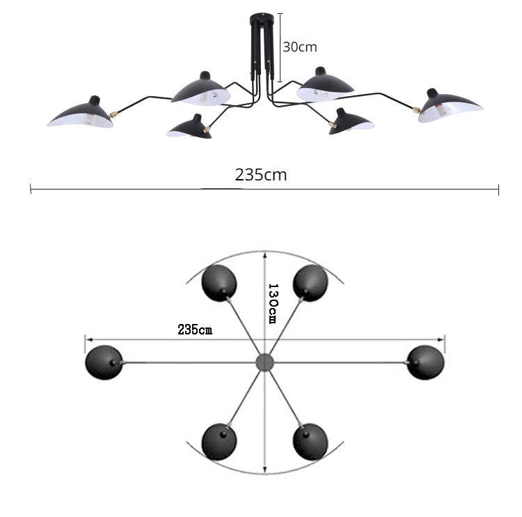 Mouille Nordic Spider Ceiling Lamp LED Iron For Home Decor Modern Living Room Ideas
