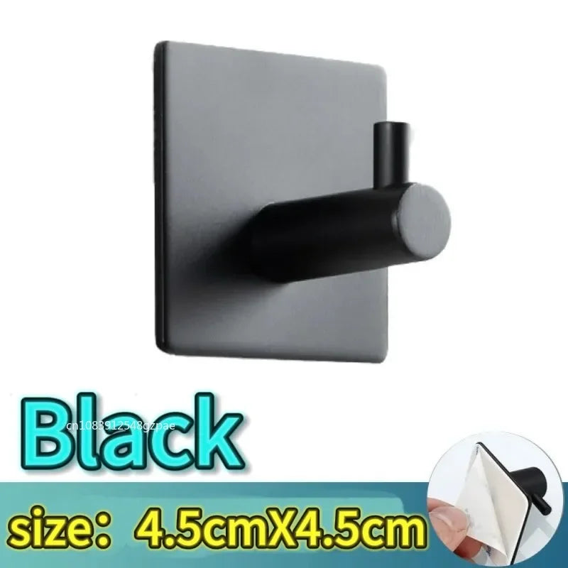 Adhesive Wall Hook Stainless Steel Coat Rack Hanger Bathroom Towel