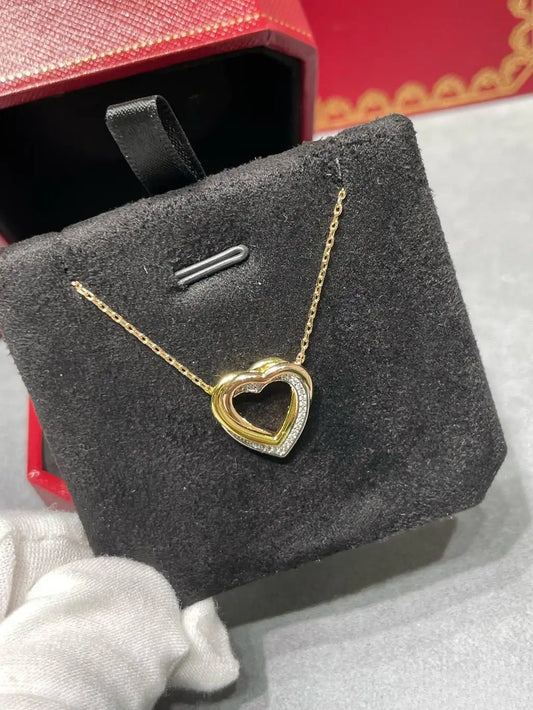 DUTRIEUXCN Diamond Heart Pave Pendant Necklace for Women
