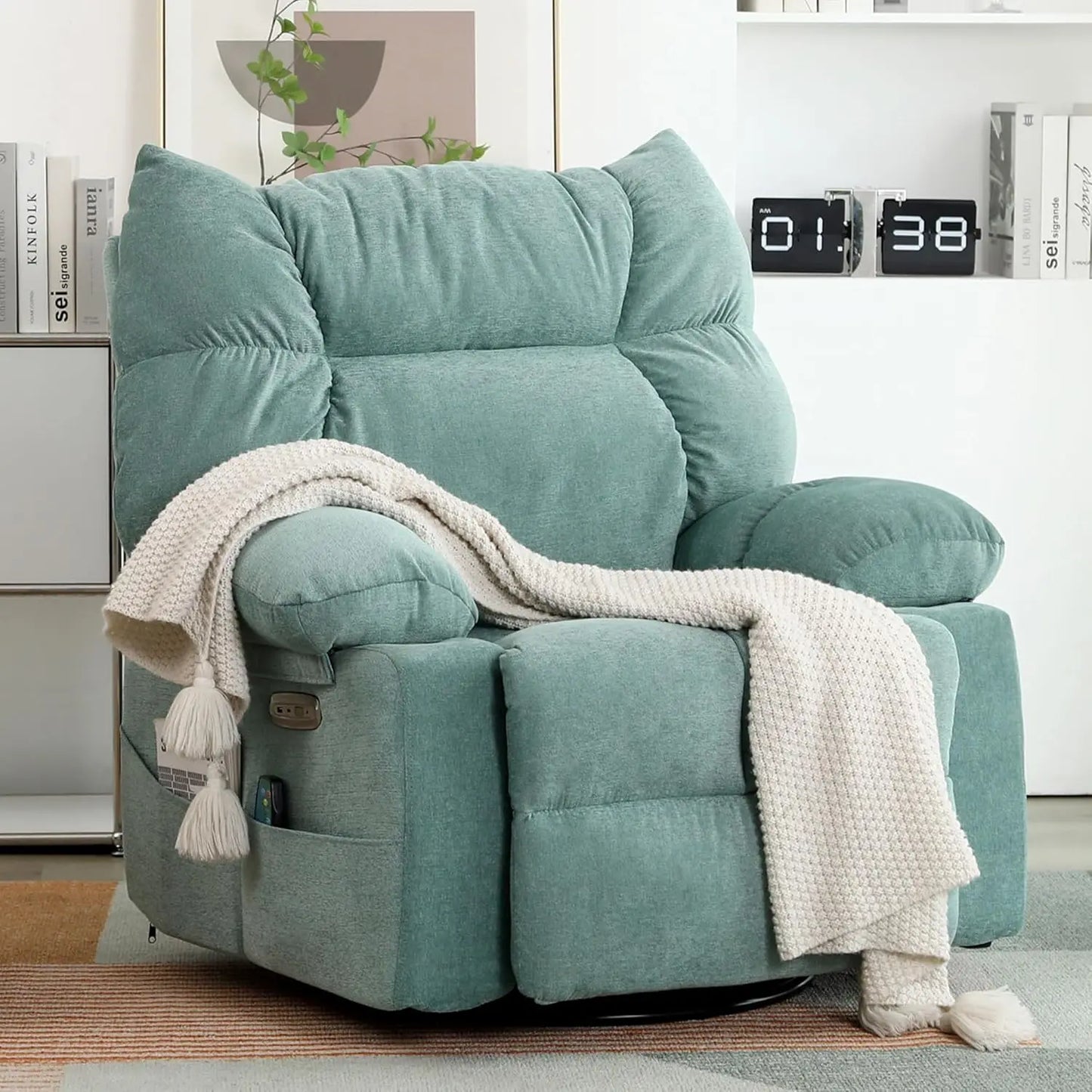 HUANZHUANG Ultracomfort Power Massage Recliner With Heat And Therapeutic Support