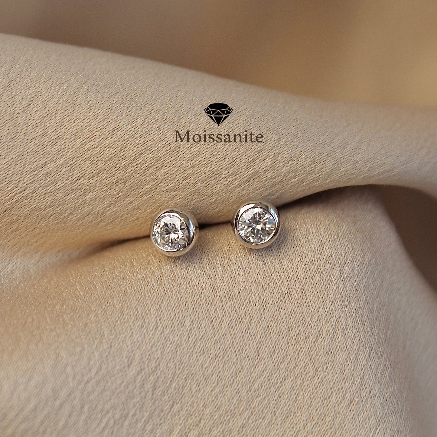 Moissanite 925 Sterling Silver Stud Earrings For Women