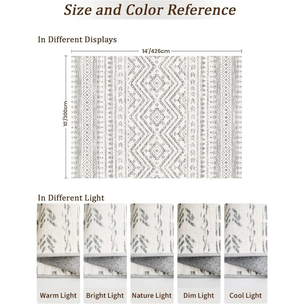 Moroccan Style Washable Microfiber Polyester Durable MachineMade Rug Living Room