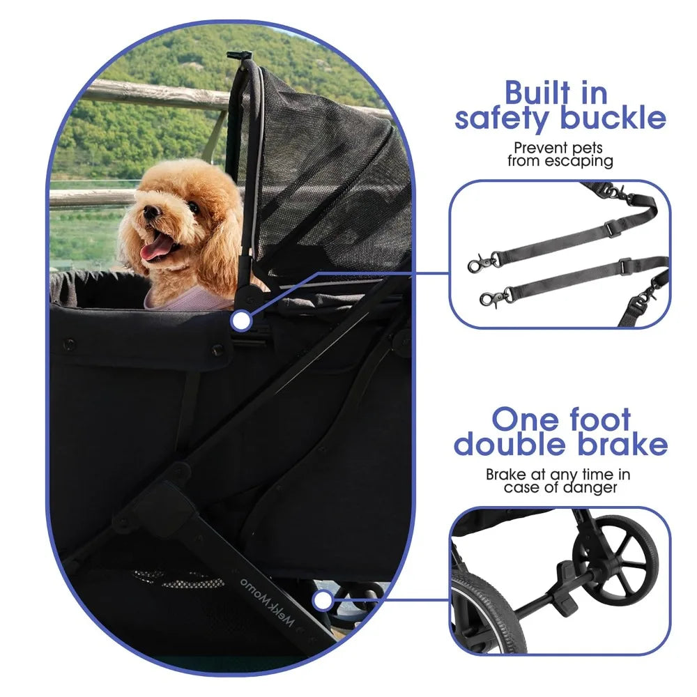 TIFICY Dog Stroller for Small and Medium Dogs with Suspension