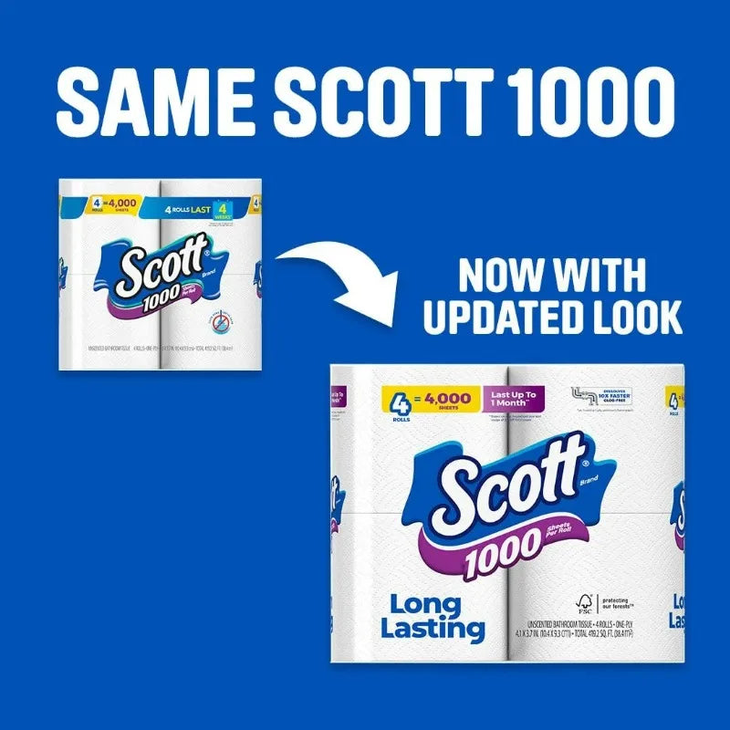 Scott 1000 Toilet Paper Unscented 36 Rolls