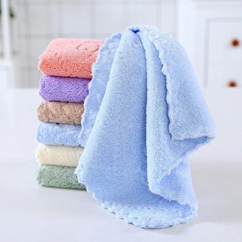 NONECN Coral Fleece Face Towels 5-Piece Set