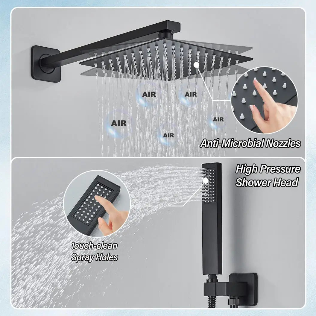 MYQualife Wall Mounted Shower Mixer Tap Hot And Cold Dual Control Embedded Box Valve
