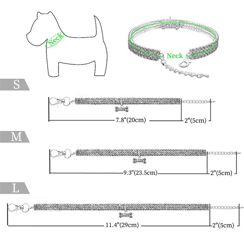 CN Bling Rhinestone Dog Collar With Jeweled Design