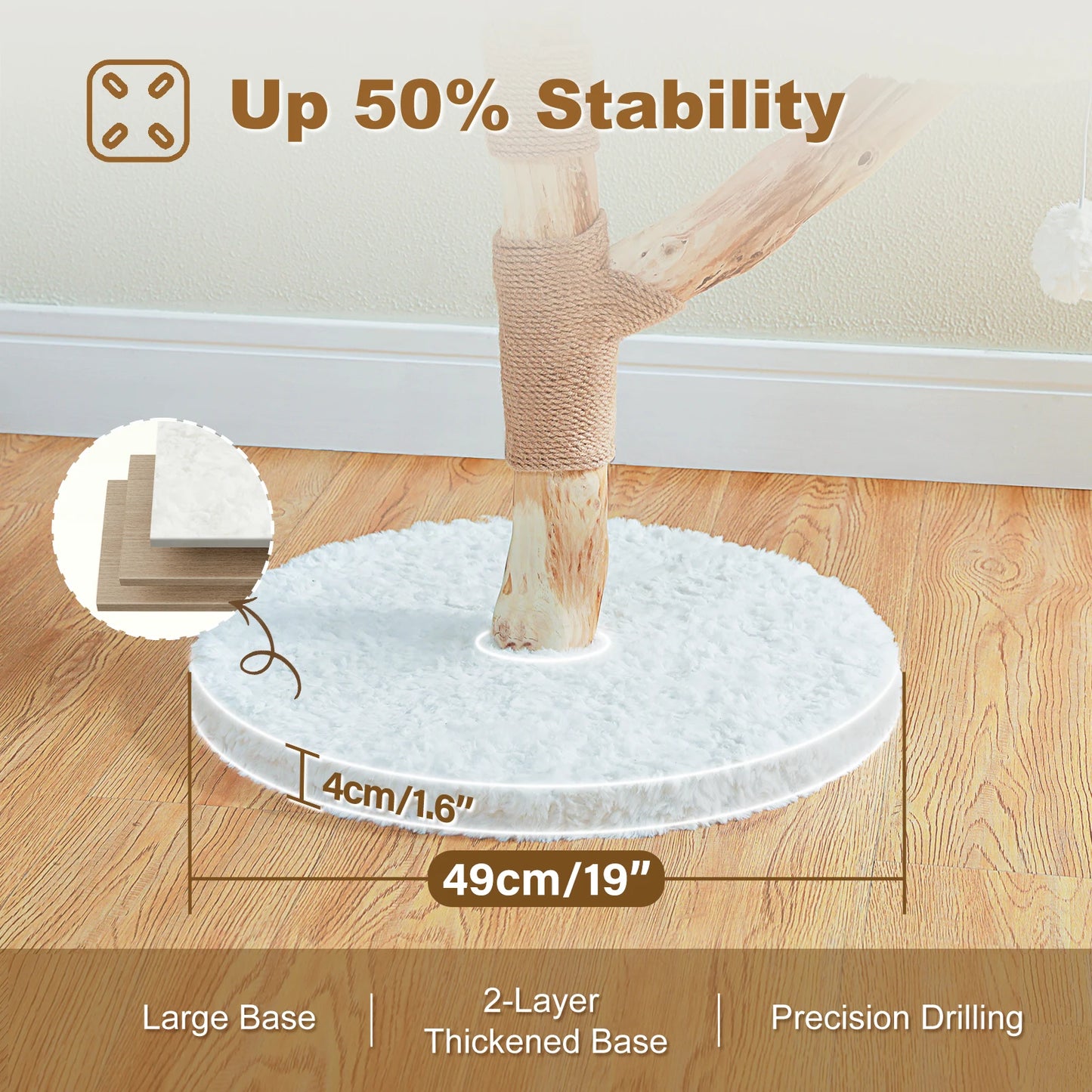 Flower Cat Tree for Indoor Cats Modern Wood Cat Tower with 2 Perches Sisal Scratching Post Scraper for Cat Accessories Cat Toys