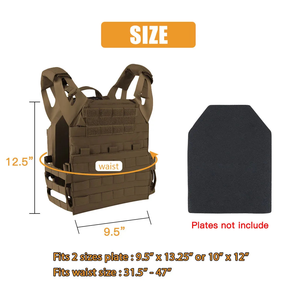 KRYDEX 500D Nylon Tactical Plate Carrier MOLLE Vest