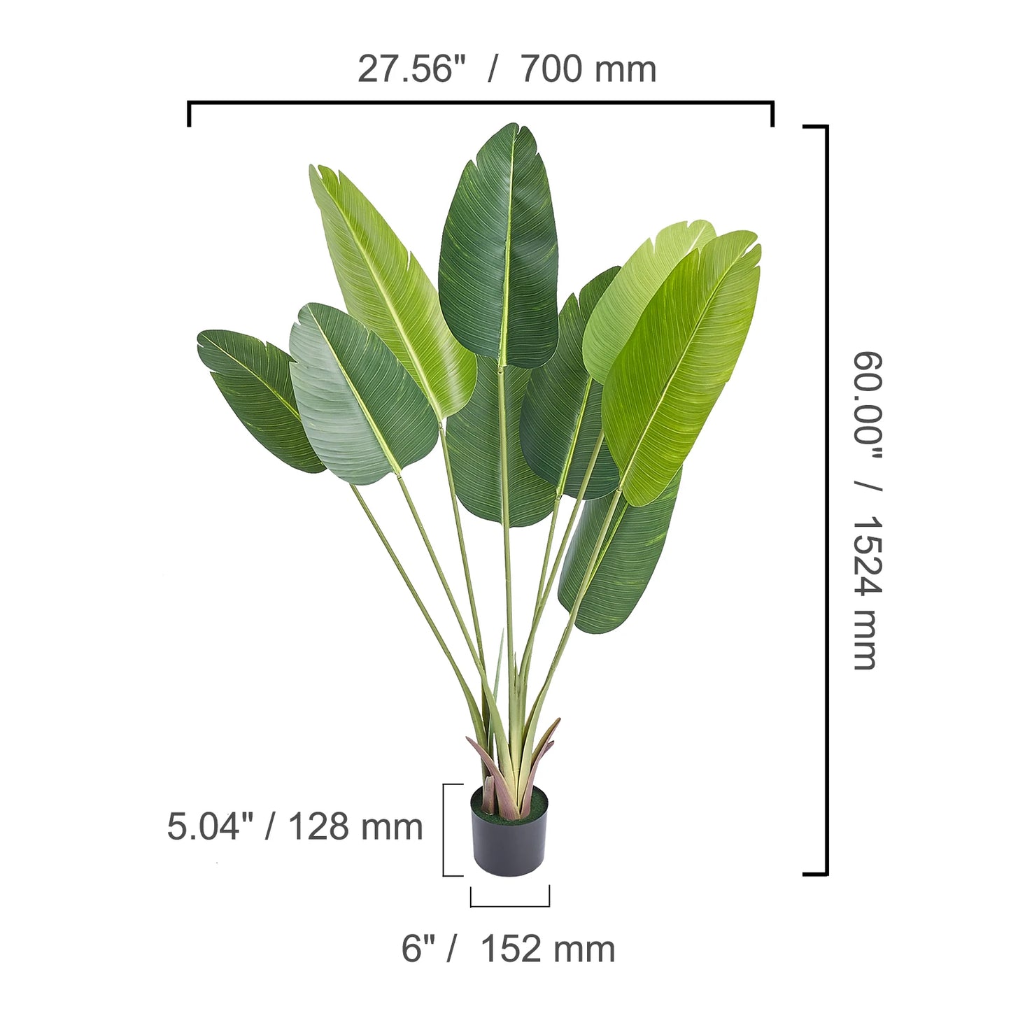 Artificial Palm Tree Faux Plant With Anti Tip Tilt Protection And Low Maintenance PE Material For Home Prop 65 Compliant