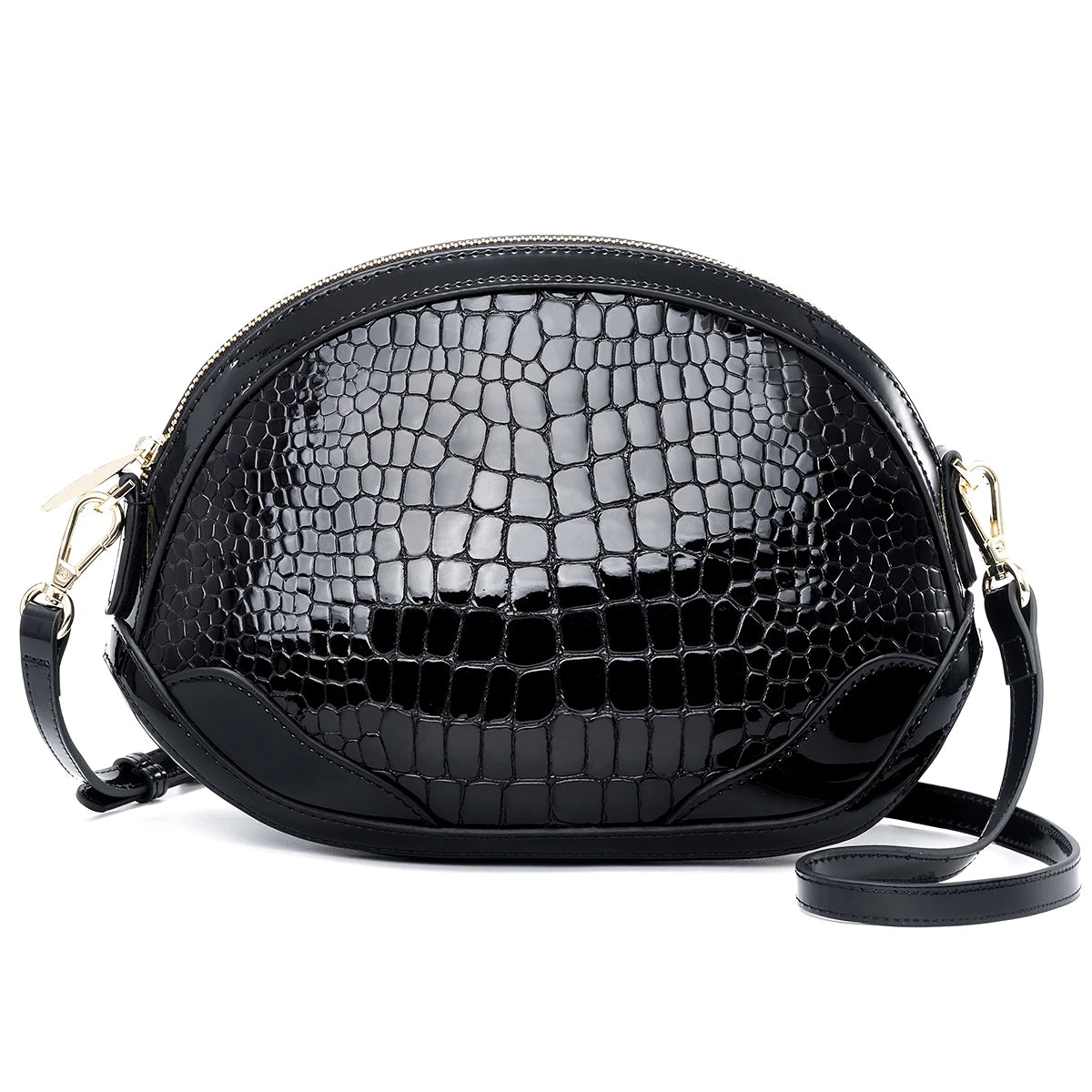 Women Leather Crocodile Dome Designer Crossbody Bag Daily Commutes