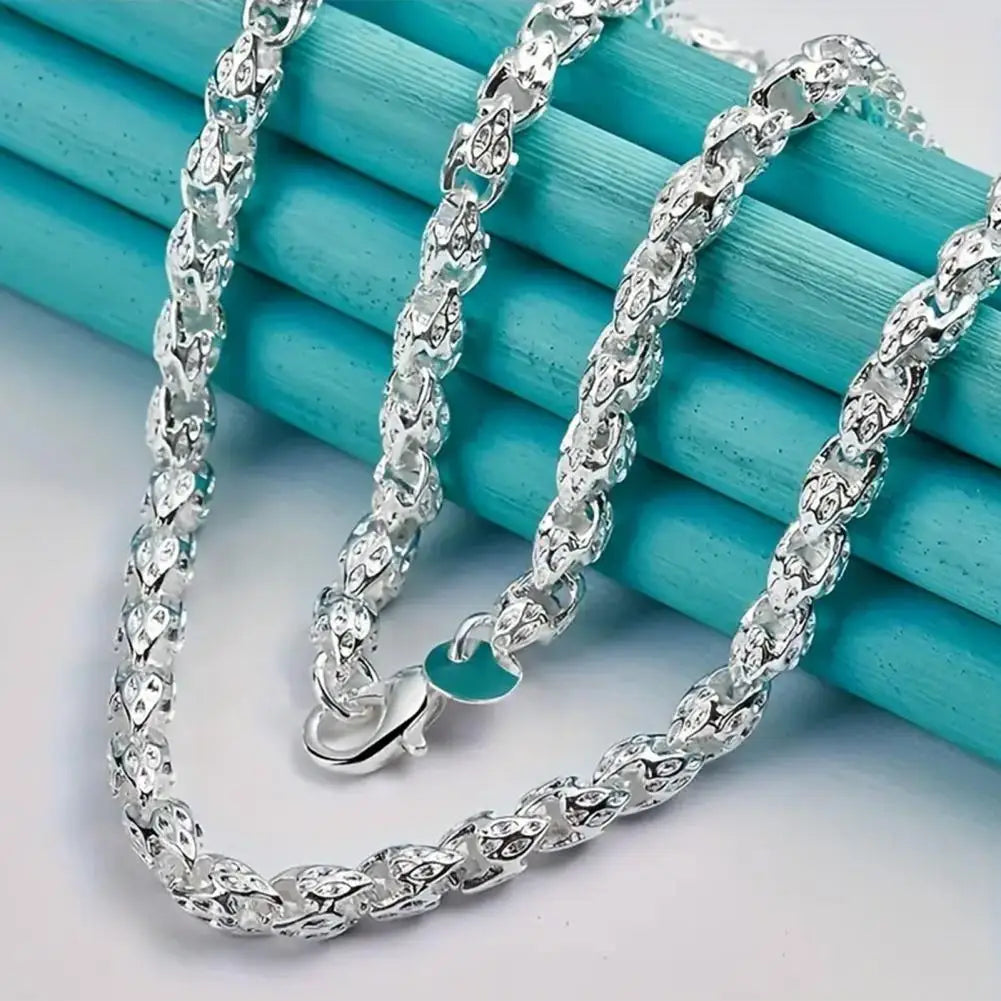 BLUELANS Large Link Chain Necklace And Bracelet Set For Parties