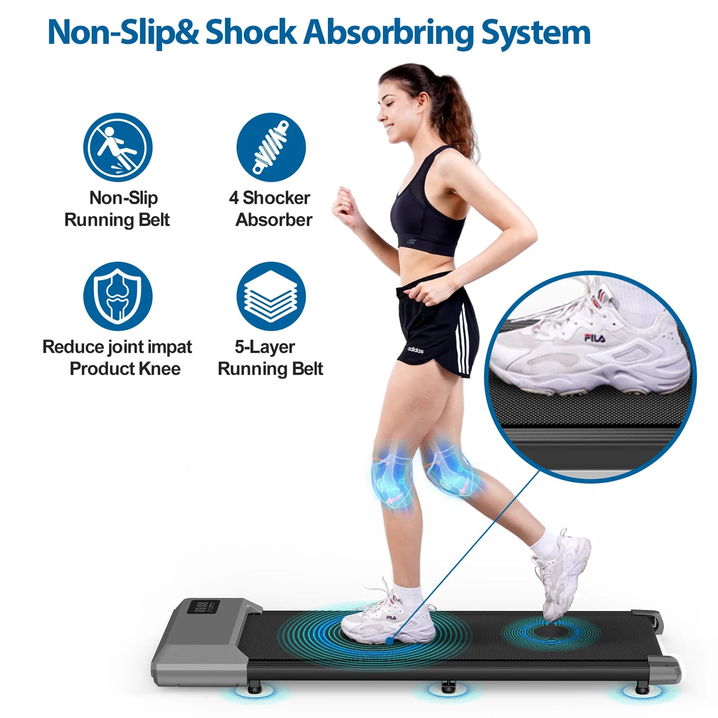 NONED UltraLightweight Ultracompact Quiet Walking Pad Mini Treadmill Under DeskPro