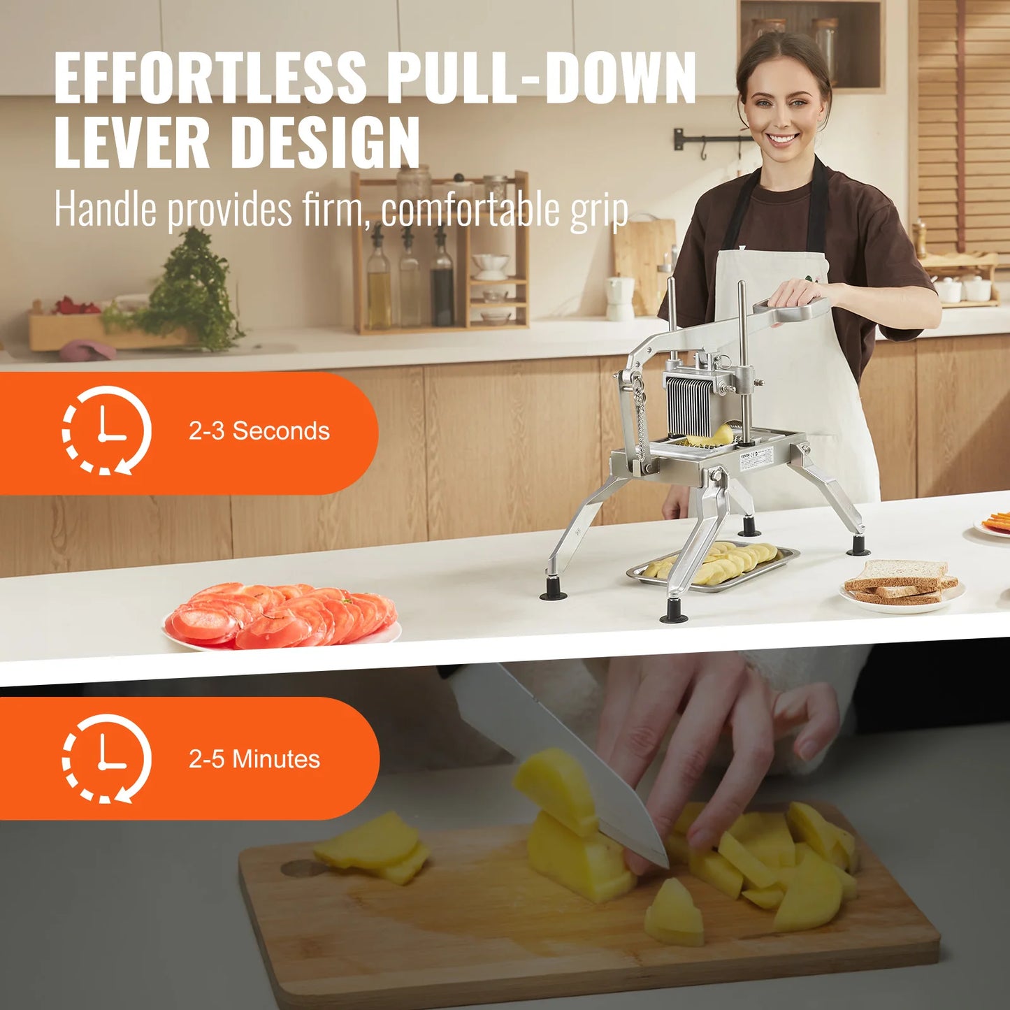 SucceBuy Commercial Vegetable Slicer Stainless Steel and Aluminum Alloy Vegetable Cutter Slicer