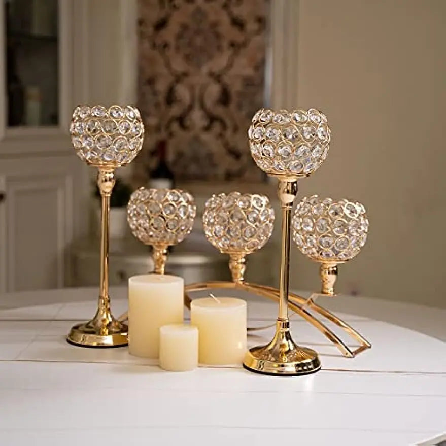 VINCIGANT Metal Candle Holders for Tabletop Centerpieces Tealight Candelabra Stand
