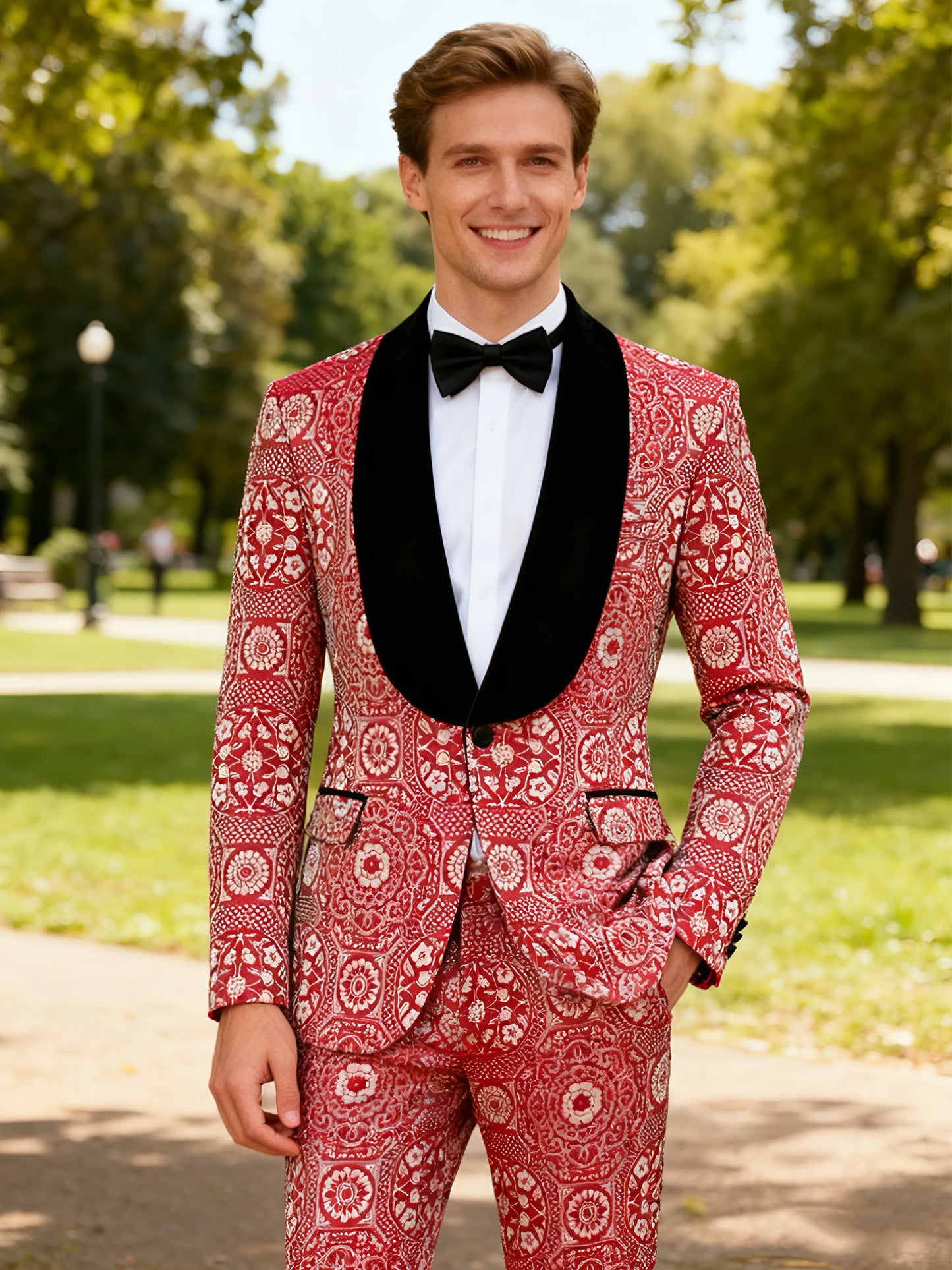 CN Jiangsu Slim Fit Men's Suit 2-Piece Jacket And Pants