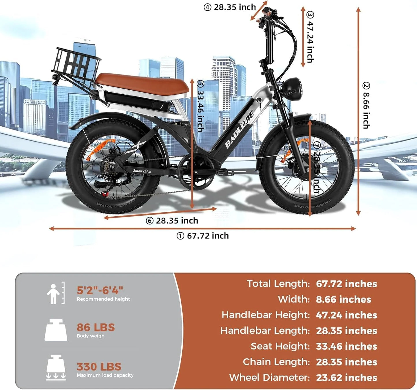 Baolujie Dual Motor 2000W Electric Bike Full Suspension