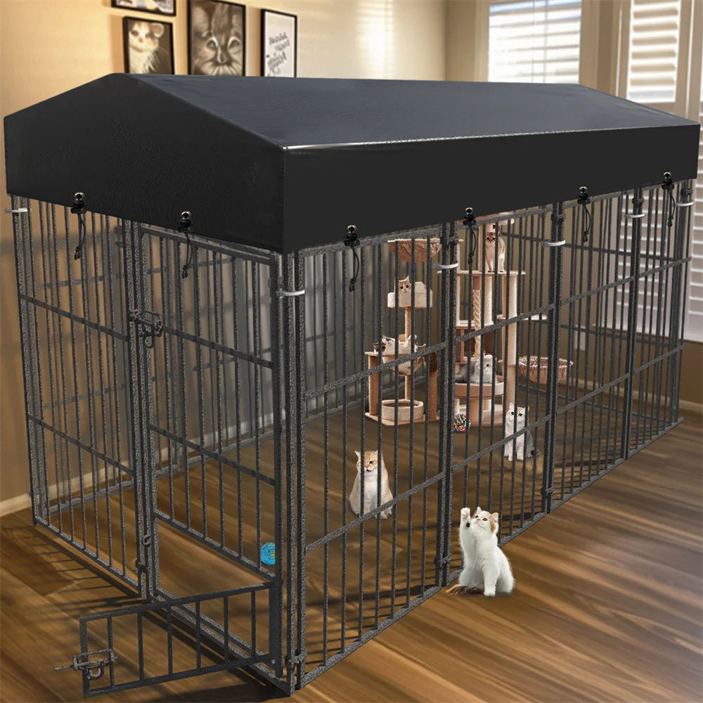BORWARTH Heavy Duty Dog Kennel Welded Metal Playpen Roof
