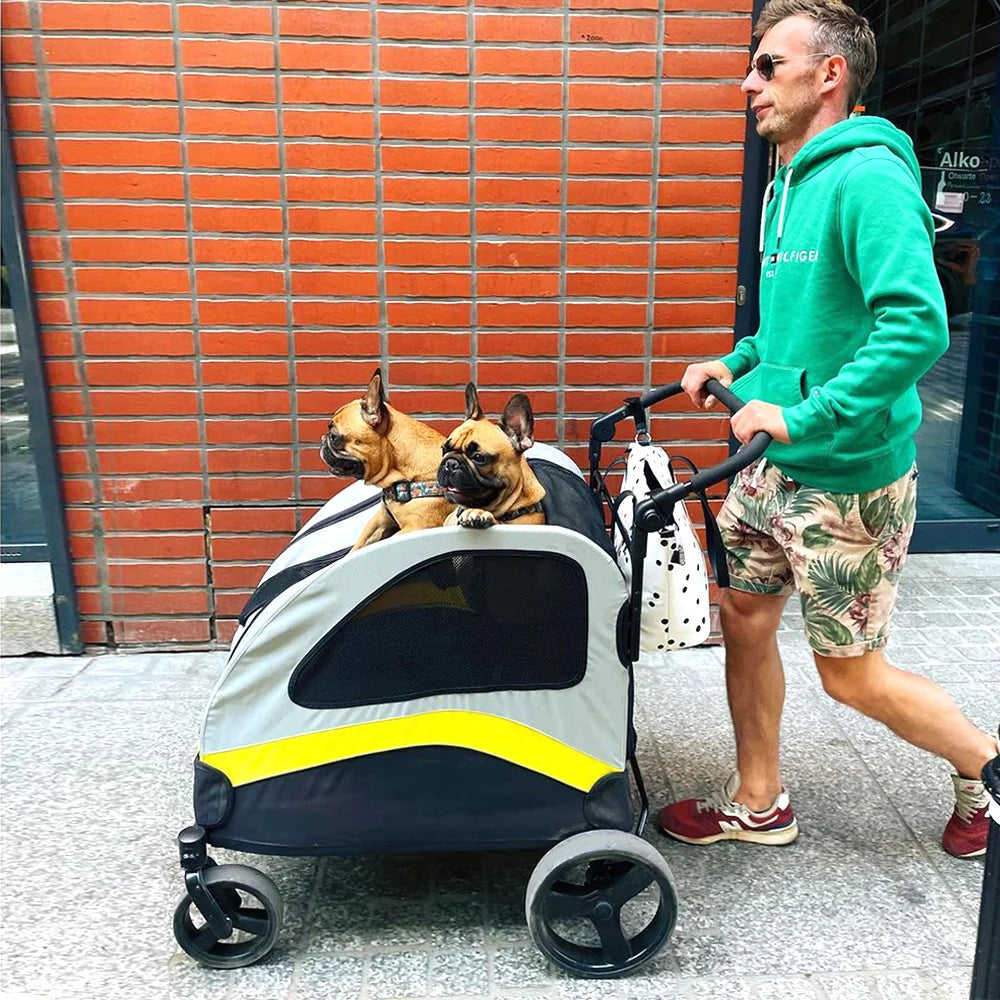 Dog Stroller Pram 4 Wheel Foldable Travel Jogger Wagon
